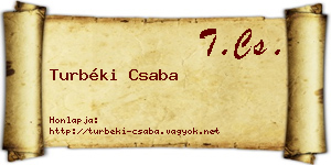 Turbéki Csaba névjegykártya